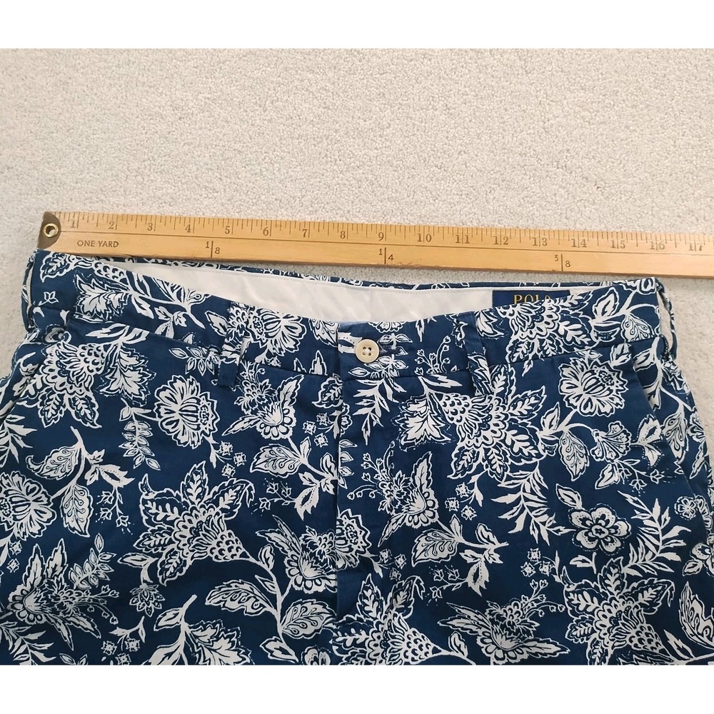 POLO Ralph Lauren Shorts Mens 32 Blue Floral Classic Fit Resort Aloha 9" Inseam - Picture 6 of 12